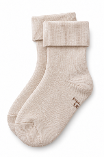 Skarpetki frota z mankietem dla chłopca jasny beż Baby Fashion PH-1186-211026-61