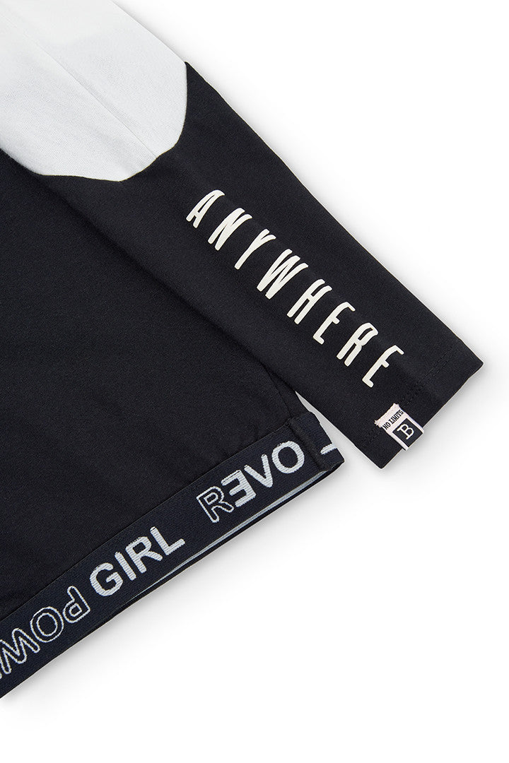 Bluza z kapturem dla dziewczynki Boboli 405111-890 kolor czarny -  - #tag1# - #tag2# - #tag3# - #tag4#