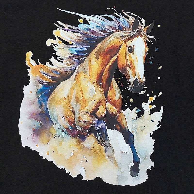 Bluzka Długi Rękaw Koń dziewczynka czarny 4616-71023  GKMOD -  - #tag1# - #tag2# - #tag3# - #tag4#