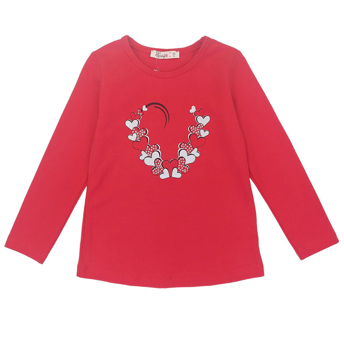 Bluzka Serca dziewczynka czerwony 1523-11223  GKMOD -  - #tag1# - #tag2# - #tag3# - #tag4#