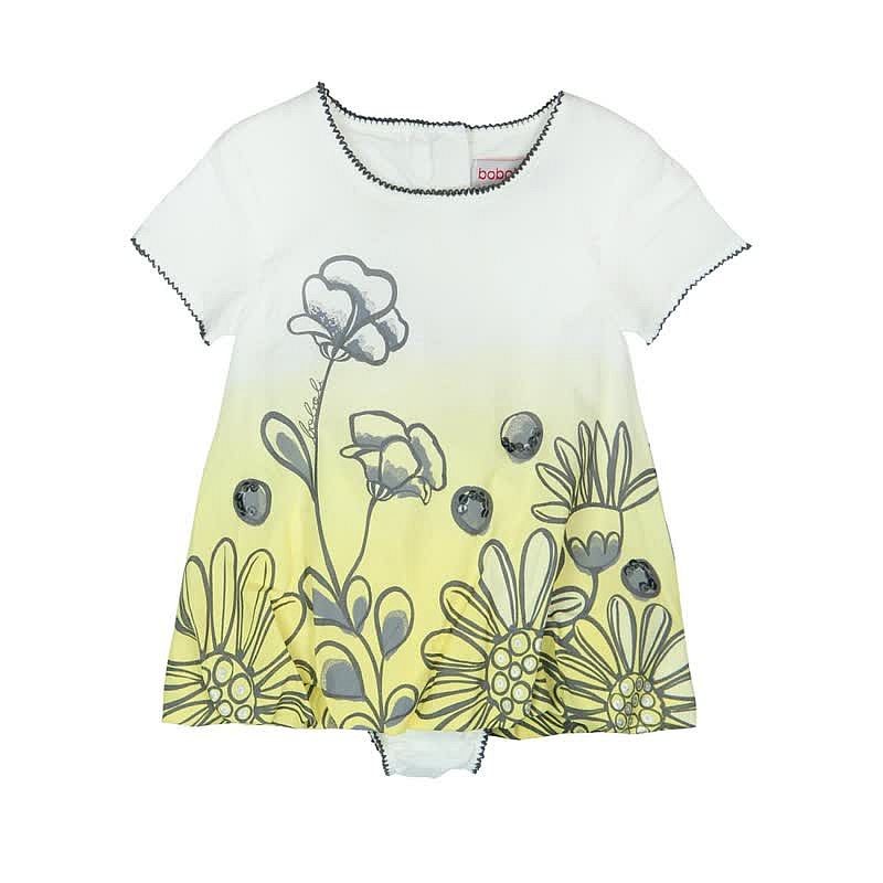 Boboli 245090-1111 Sukienka dla dziewczynki z majteczkami kolor krem -  - #tag1# - #tag2# - #tag3# - #tag4#