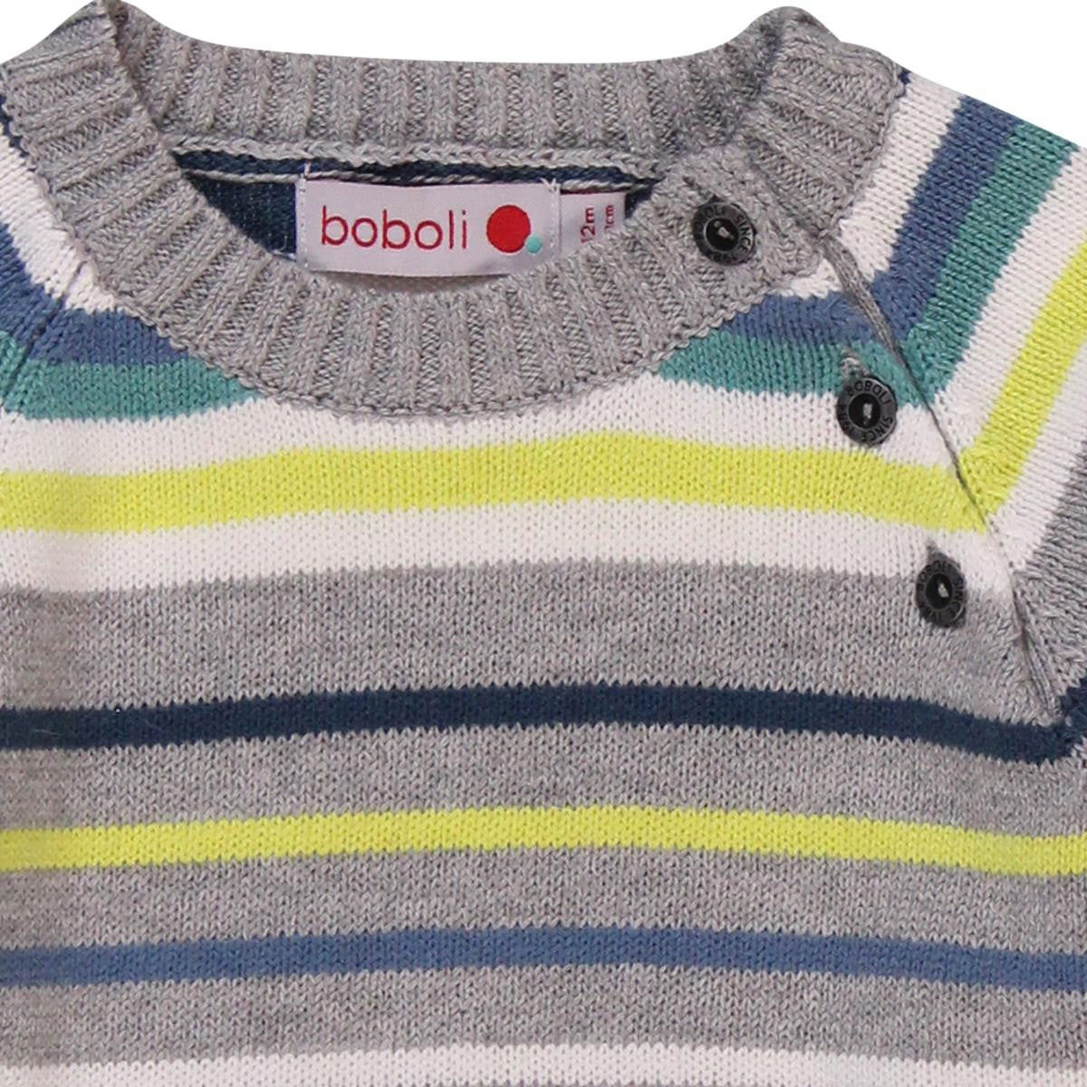 Boboli 304096_8034 sweter pasy kolor szary -  - #tag1# - #tag2# - #tag3# - #tag4#