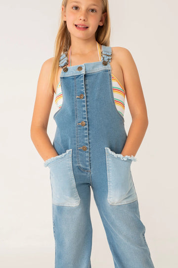 Boboli 456049-BLEACH Ogrodniczki dziewczynka kolor niebieski -  - #tag1# - #tag2# - #tag3# - #tag4#