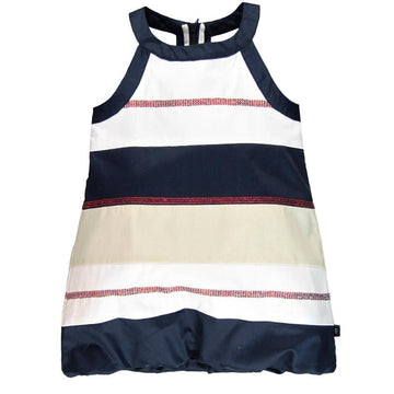 Boboli Sukienka bombka 721213-2440  kolor biały/granat -  - #tag1# - #tag2# - #tag3# - #tag4#