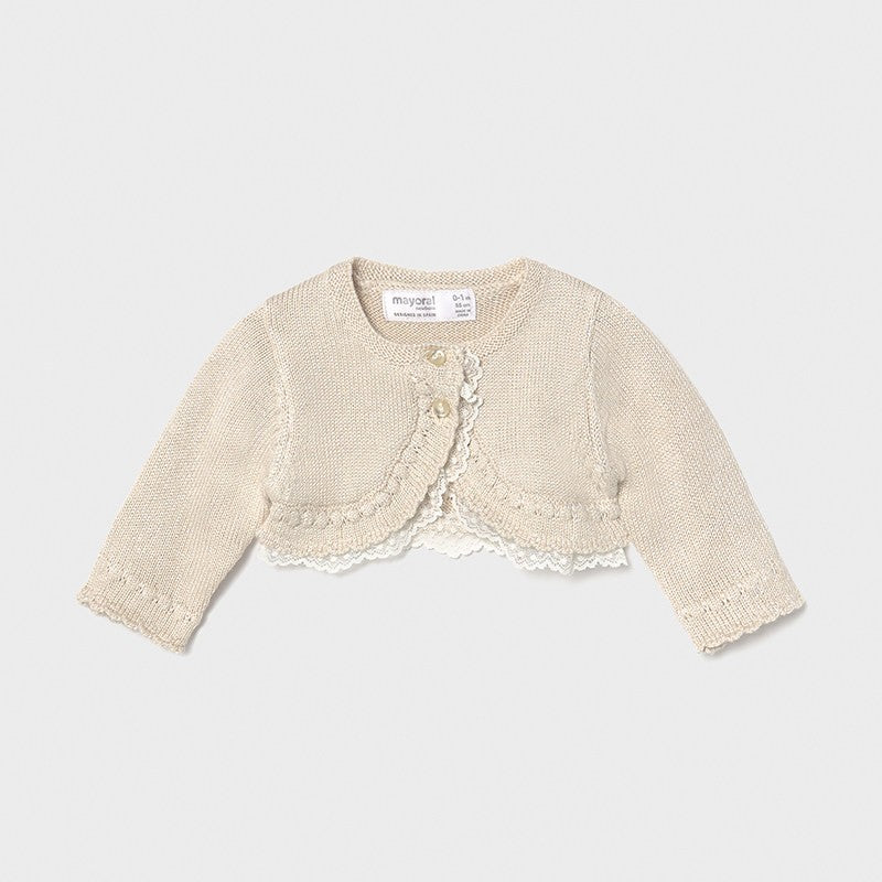 Bolerko trykotowe dla dziewczynek Mayoral 1331-17 Beżowe -  - #tag1# - #tag2# - #tag3# - #tag4#
