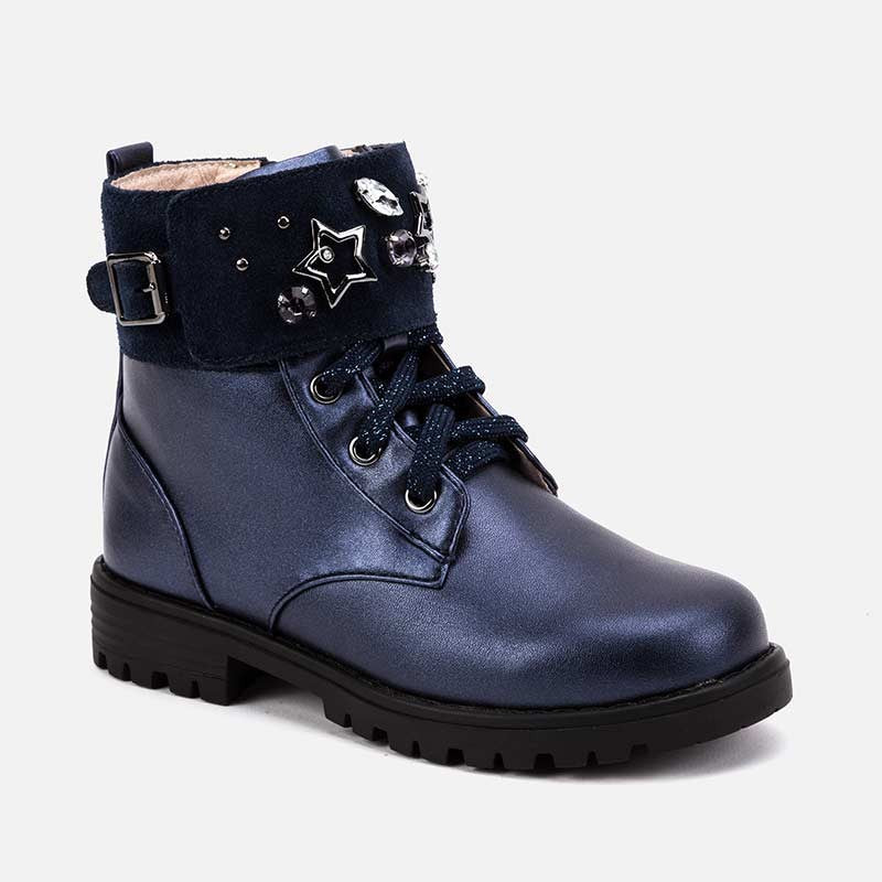 Buty biker w gwiazdki sznurowane dla dziewczynki Mayoral 46031-71 Granatowy -  - #tag1# - #tag2# - #tag3# - #tag4#