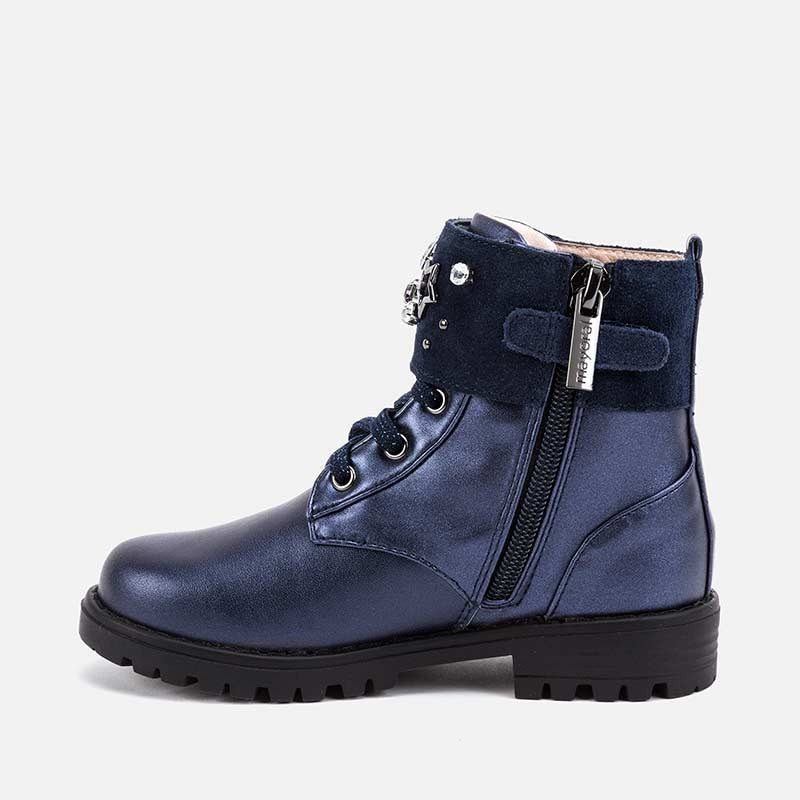 Buty biker w gwiazdki sznurowane dla dziewczynki Mayoral 46031-71 Granatowy -  - #tag1# - #tag2# - #tag3# - #tag4#