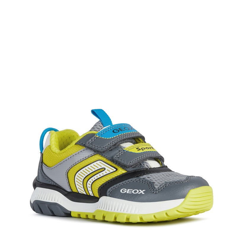 Buty sneakersy dla chłopaka Geox J02AXA-014BU-C1267 kolor szary/limonka -  - #tag1# - #tag2# - #tag3# - #tag4#