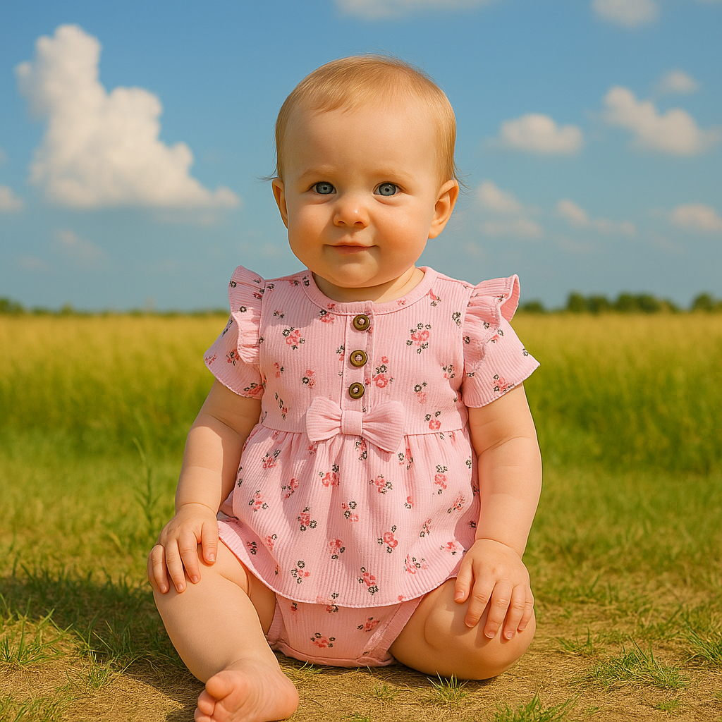 Rosa Kleid-Body für Mädchen Nafitto 1445-16525-40