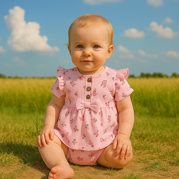 Rosa Kleid-Body für Mädchen Nafitto 1445-16525-40