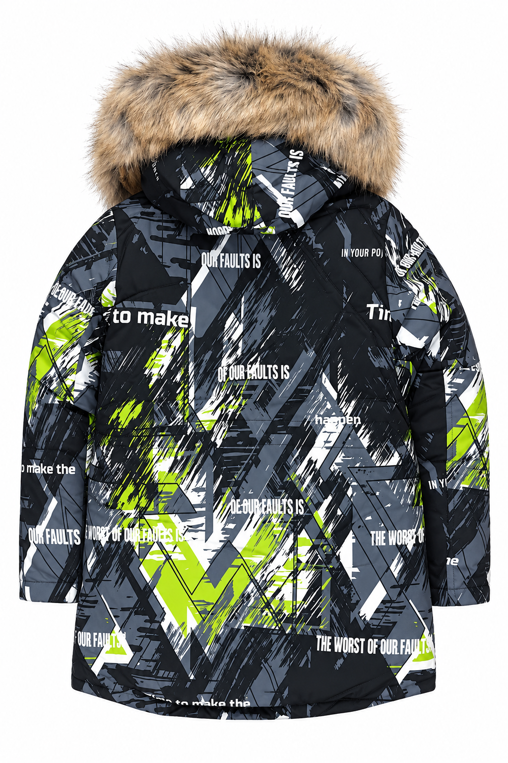Jungen Winterjacke Schwarz/Oliv 2498-71023 GKMOC