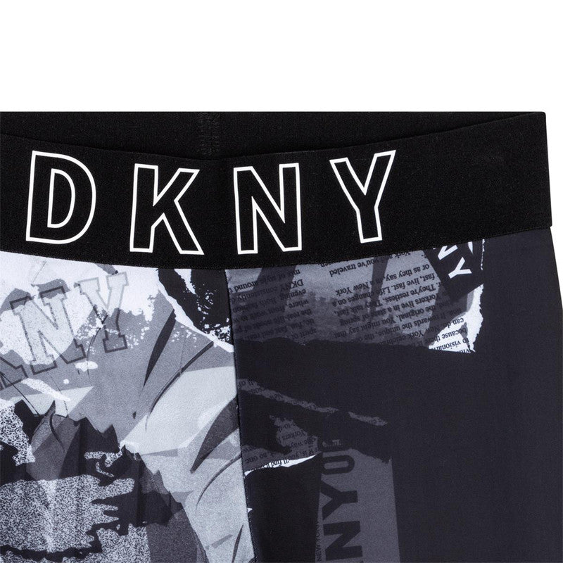 DKNY D34A43-N50 Leginsy z nadrukiem dziewczęce kolor biało-czarny -  - #tag1# - #tag2# - #tag3# - #tag4#