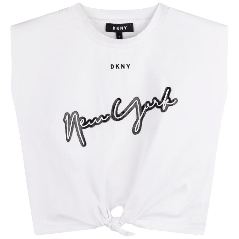DKNY D35R94-10B Koszulka z wiązaniem dziewczęca kolor biały -  - #tag1# - #tag2# - #tag3# - #tag4#
