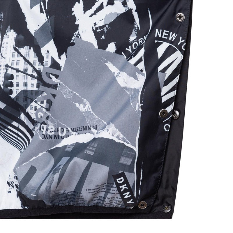 DKNY D36658-N50 Wiatrówka dwustronna dziewczęca kolor biało-czarny -  - #tag1# - #tag2# - #tag3# - #tag4#