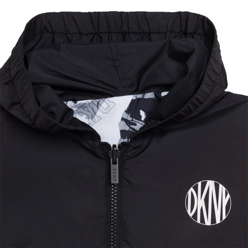 DKNY D36658-N50 Wiatrówka dwustronna dziewczęca kolor biało-czarny -  - #tag1# - #tag2# - #tag3# - #tag4#