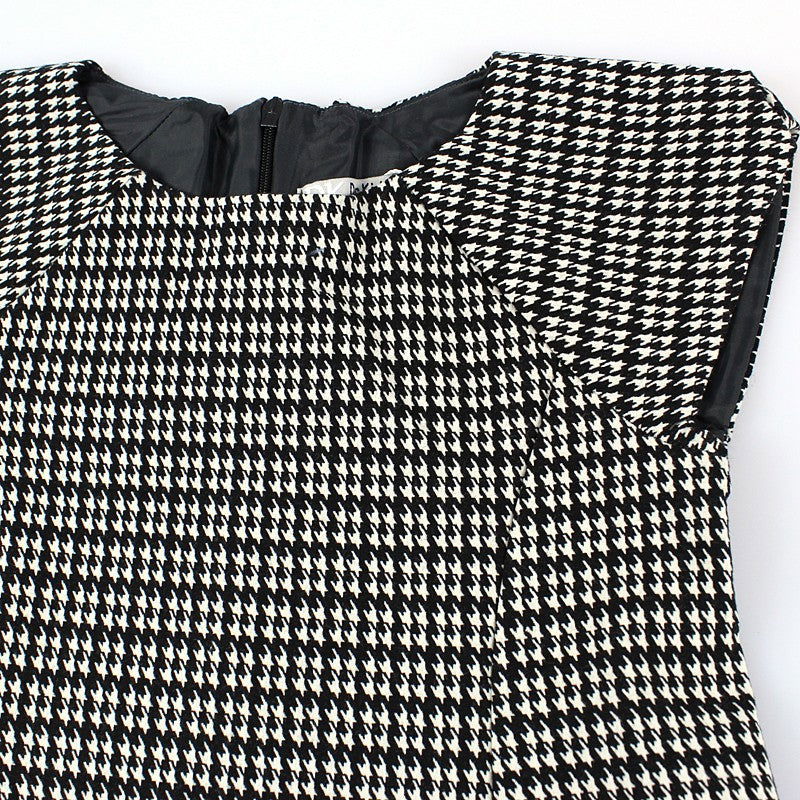 Dr.Kid DK478/O17 sukienka  pepitko kolor czarny -  - #tag1# - #tag2# - #tag3# - #tag4#