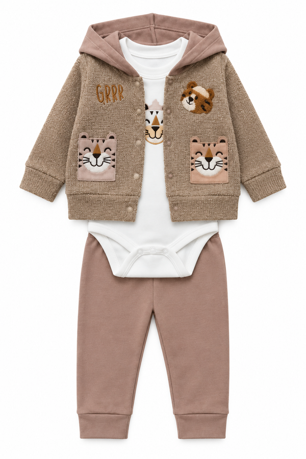 Komplet z body chłopiec beżowy Hopy kids 1060-30926-1