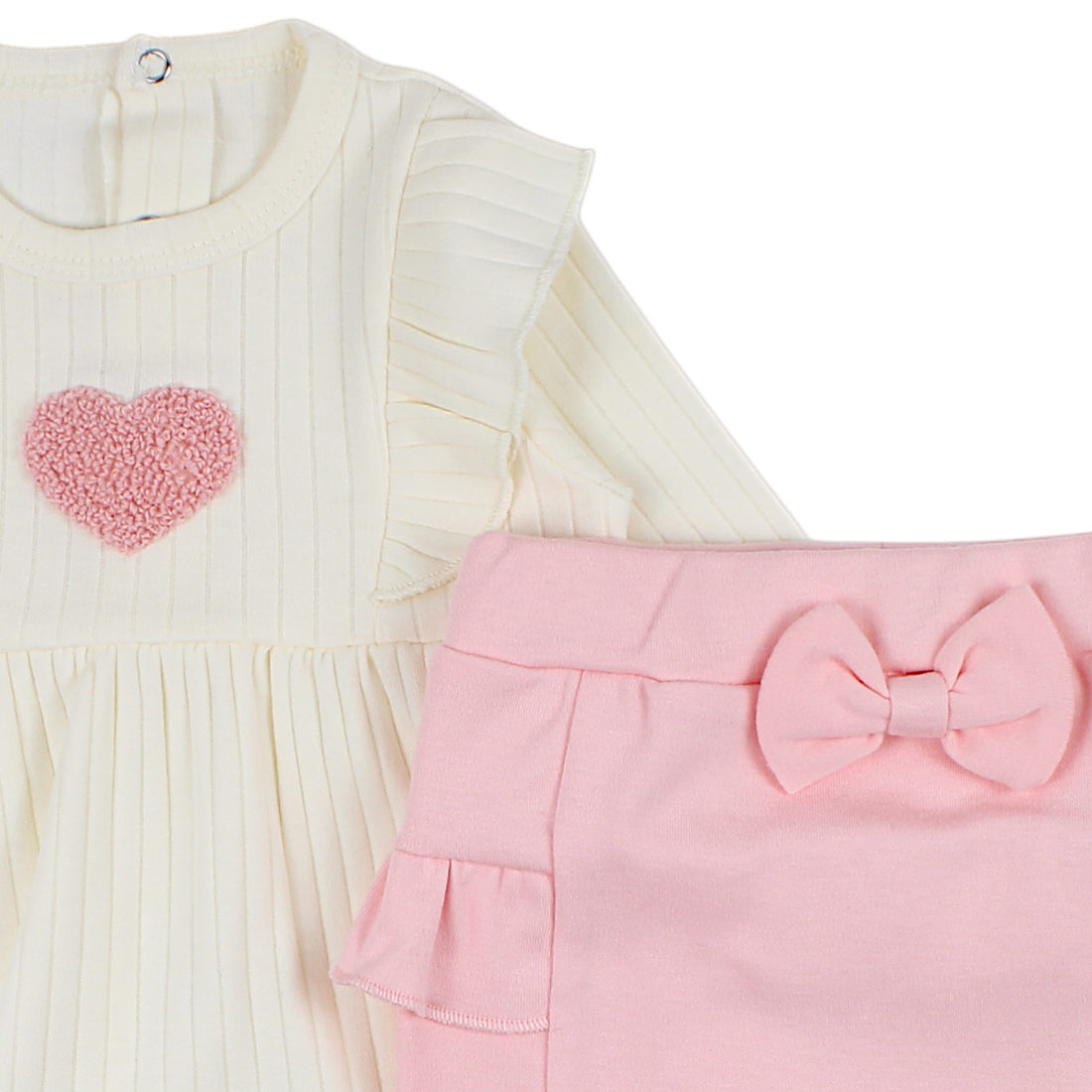 Rosafarbenes Mädchen-Set aus Bluse und Strampler Baby Can 146635-16525-40