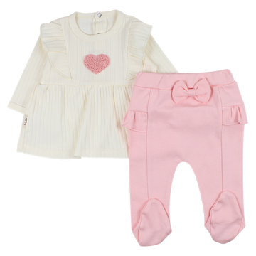 Rosafarbenes Mädchen-Set aus Bluse und Strampler Baby Can 146635-16525-40