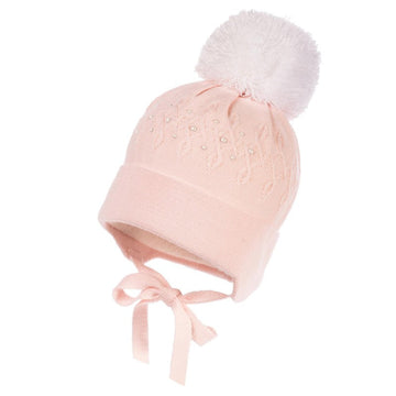 Jamiks JARINA IV czapka dziewczęca kolor róż JZB116-1 -  - #tag1# - #tag2# - #tag3# - #tag4#
