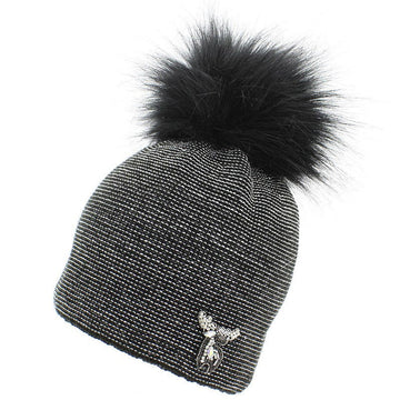 Jamiks TRINA II czapka dla dziewczynki z pomponem czarny -  - #tag1# - #tag2# - #tag3# - #tag4#