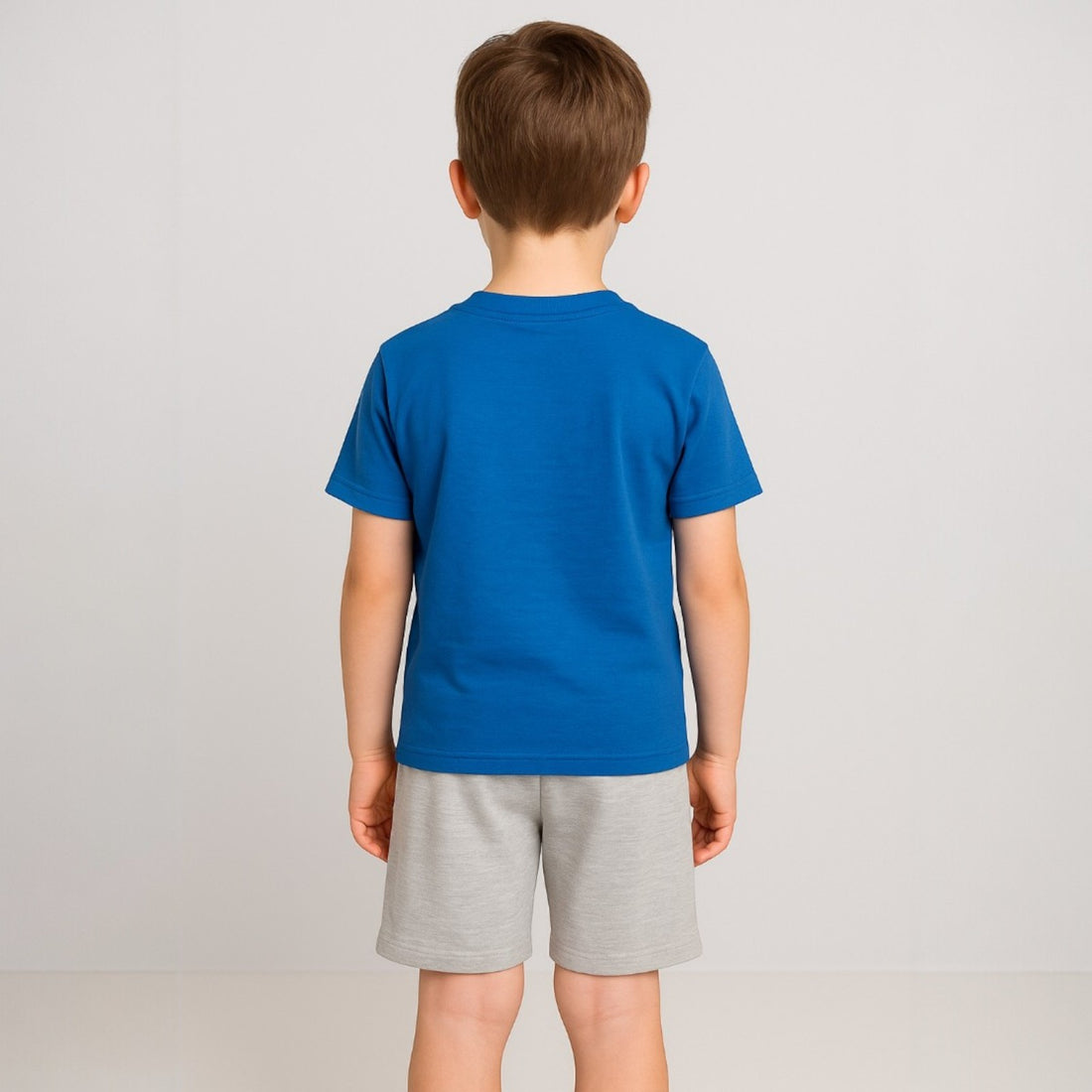 Blaues Ceo-Freizeitset für Jungen mit Dinosaurier-Shorts c-003-14525-35