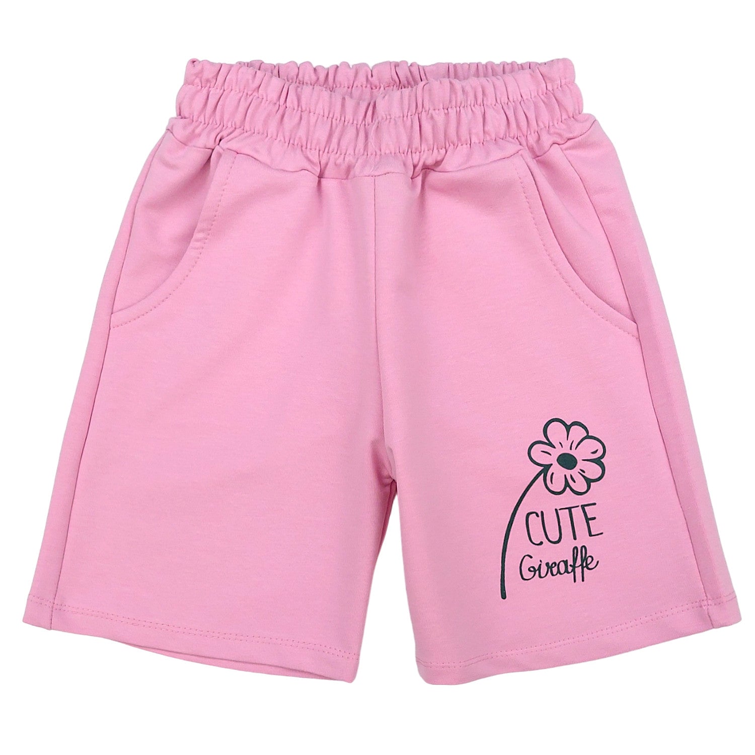 Komplet 2Cz. Bluzka Szorty Żyrafa dziewczynka róż 17250-14524 GKMOD -  - #tag1# - #tag2# - #tag3# - #tag4#