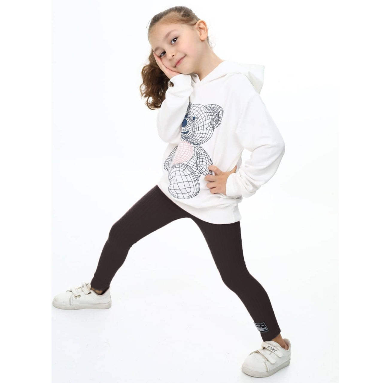 Komplet 2 części bluza getry Kwiaty dziewczęcy czarny Fano Kids 60151-29824 GKMOD -  - #tag1# - #tag2# - #tag3# - #tag4#