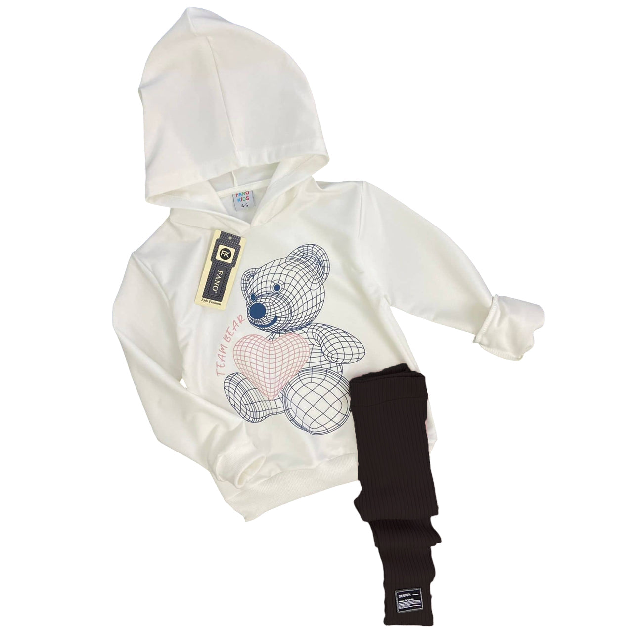 Komplet 2 części bluza getry Kwiaty dziewczęcy czarny Fano Kids 60151-29824 GKMOD -  - #tag1# - #tag2# - #tag3# - #tag4#