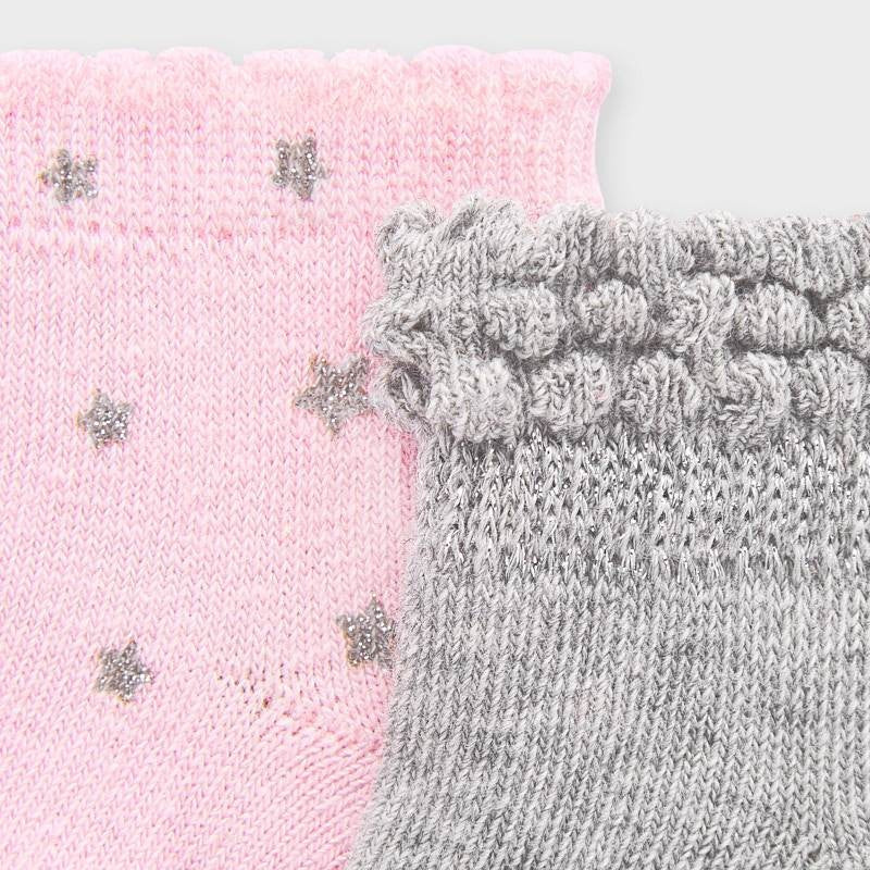 Komplet 2 pary skarpetek dziewczęce Mayoral 9307-68 Róż/szary -  - #tag1# - #tag2# - #tag3# - #tag4#