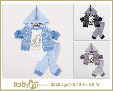 Komplet 3 Części Dla Noworodka Dino chłopak niebieski 2025-8824 GKMOC -  - #tag1# - #tag2# - #tag3# - #tag4#