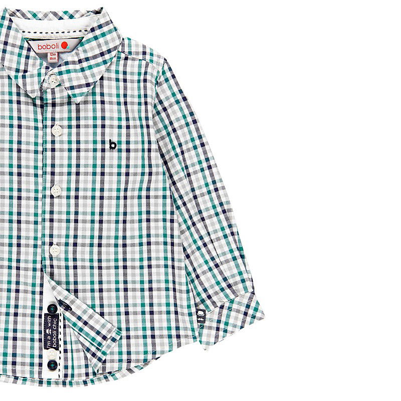 Koszula w kratę dla chłopca Boboli 718185-9143 zielony -  - #tag1# - #tag2# - #tag3# - #tag4#