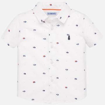Koszula z nadrukiem dla chłopczyka Mayoral 1159-86 biała -  - #tag1# - #tag2# - #tag3# - #tag4#