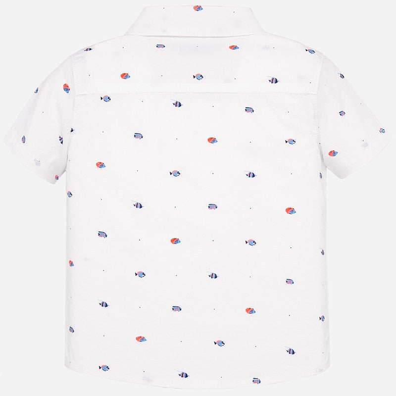 Koszula z nadrukiem dla chłopczyka Mayoral 1159-86 biała -  - #tag1# - #tag2# - #tag3# - #tag4#