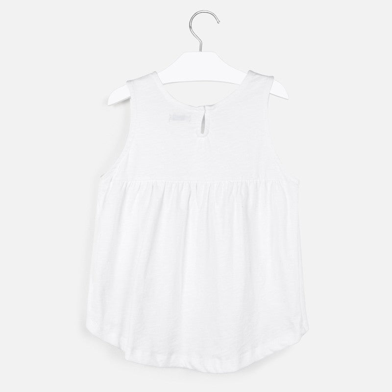 Koszulka bawełniana dla dziewczynki Mayoral 6028-93 biały -  - #tag1# - #tag2# - #tag3# - #tag4#