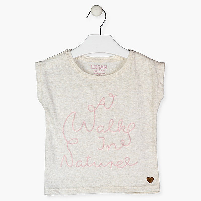 Koszulka dziewczęca Losan 116-1009AL-787 kolor beż -  - #tag1# - #tag2# - #tag3# - #tag4#