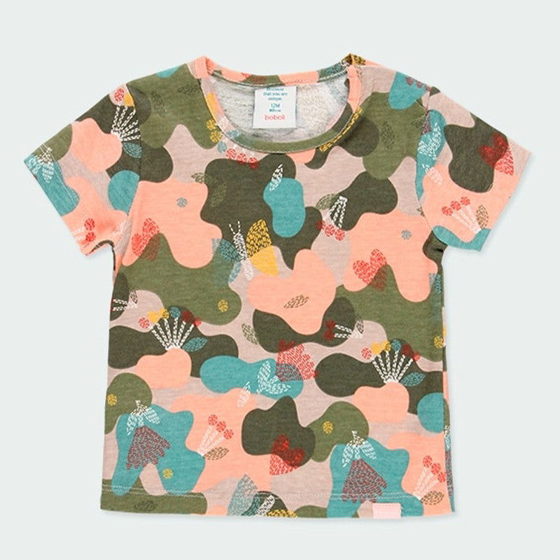 Koszulka moro dla dziewczynki Baby Boboli 234065-9828 kolor zielony/łosoś -  - #tag1# - #tag2# - #tag3# - #tag4#