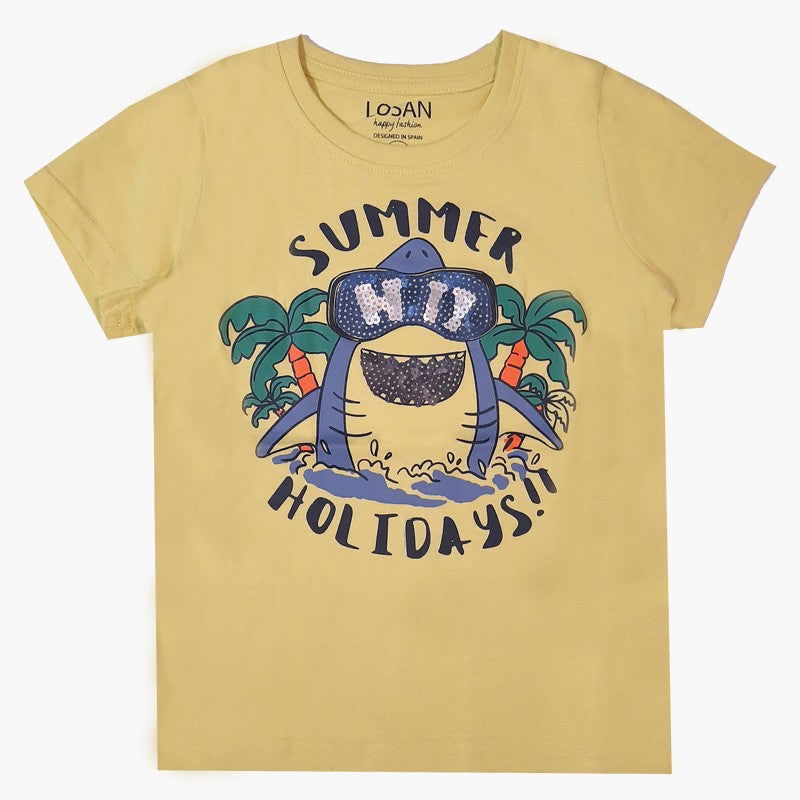 Koszulka z cekinami chłopięca Losan 115-1211AL-020 kolor Limonka -  - #tag1# - #tag2# - #tag3# - #tag4#