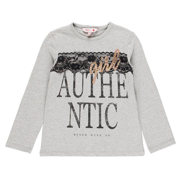 Koszulka z długim rękawem dziewczęca Boboli 441009-8034 kolor szary -  - #tag1# - #tag2# - #tag3# - #tag4#