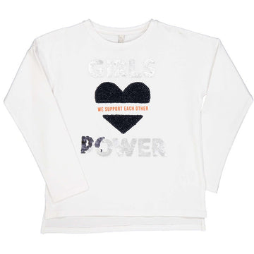 Koszulka z długim rękawem dziewczęca Trybeyond 94364-10E biała -  - #tag1# - #tag2# - #tag3# - #tag4#