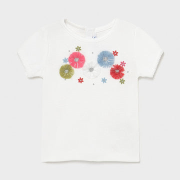 Koszulka z krótkim rękawkiem dla dziewczynek Mayoral 1084-67 Biała -  - #tag1# - #tag2# - #tag3# - #tag4#