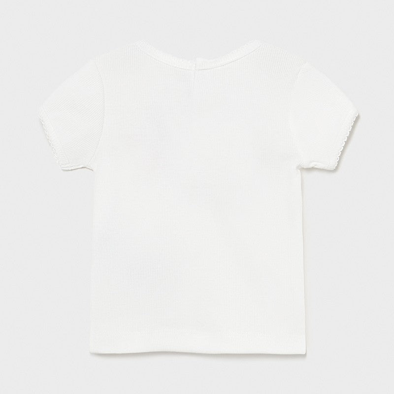 Koszulka z krótkim rękawkiem dla dziewczynek Mayoral 1084-67 Biała -  - #tag1# - #tag2# - #tag3# - #tag4#