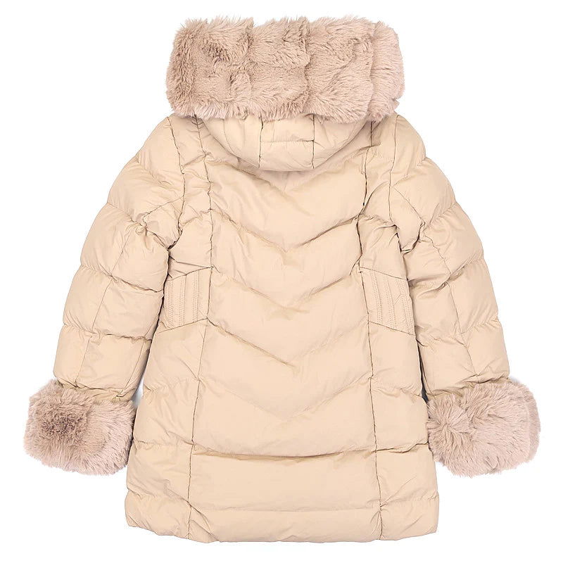 Kurtka Zimowa Z Futerkiem dziewczynka beż KF539-71023  GKMOD -  - #tag1# - #tag2# - #tag3# - #tag4#