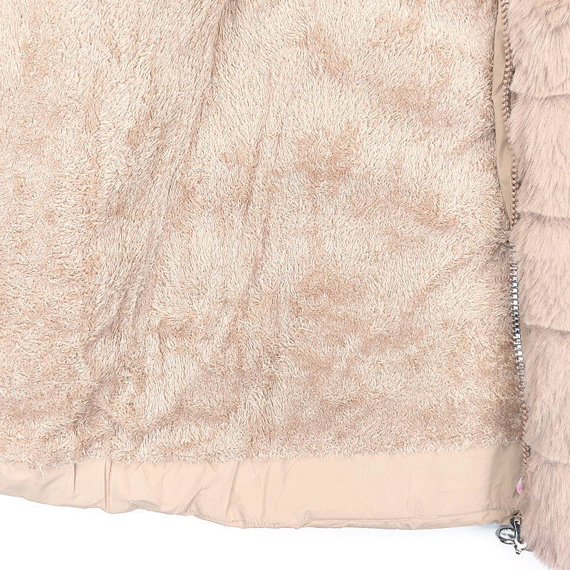 Kurtka Zimowa Z Futerkiem dziewczynka beż KF539-71023  GKMOD -  - #tag1# - #tag2# - #tag3# - #tag4#