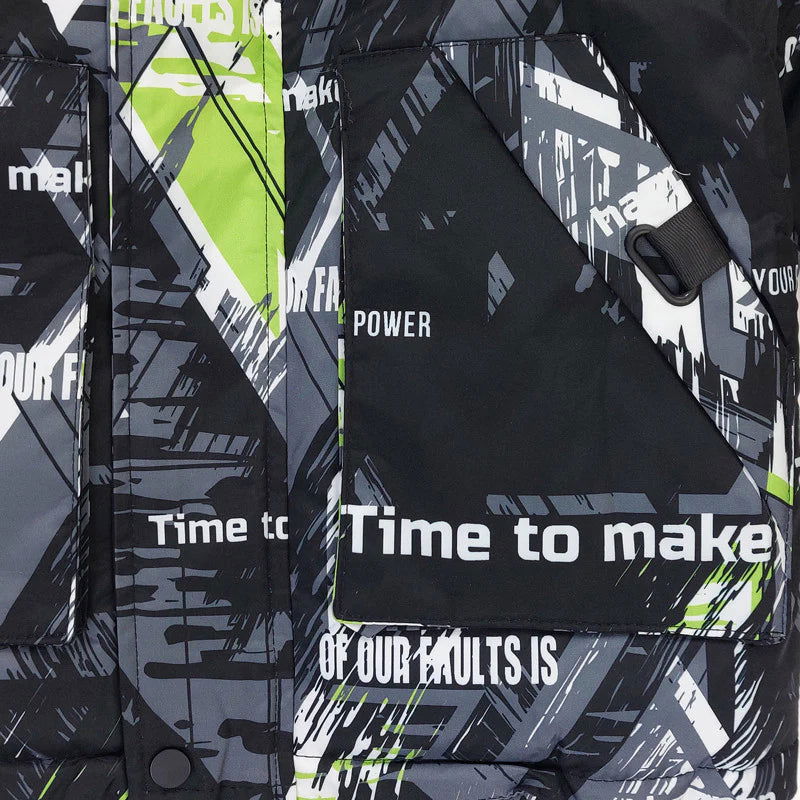 Kurtka Zimowa chłopak czarny/oliwka 2498-71023  GKMOC -  - #tag1# - #tag2# - #tag3# - #tag4#