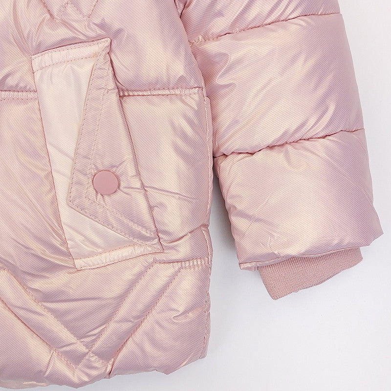 Kurtka Zimowa dziewczynka róż metaliczny KK2118-271023  GKMOD -  - #tag1# - #tag2# - #tag3# - #tag4#