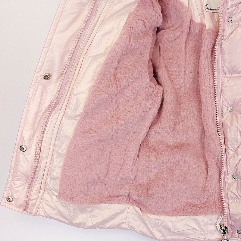 Kurtka Zimowa dziewczynka róż metaliczny KK2118-271023  GKMOD -  - #tag1# - #tag2# - #tag3# - #tag4#