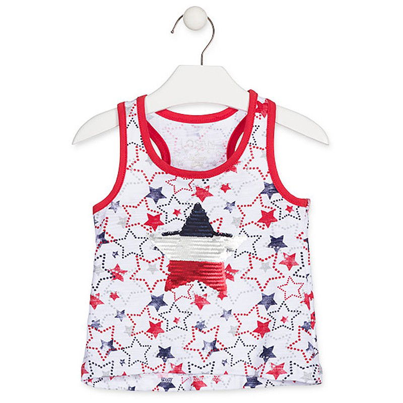 Losan T-Shirt na ramiączkach dziewczęcy biały 916-1017AA-001 -  - #tag1# - #tag2# - #tag3# - #tag4#