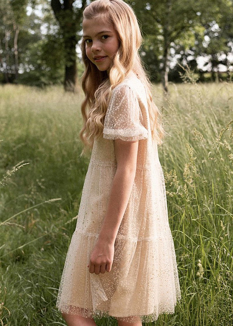 MINIMI 130/20 Sukienka elegancka kolor beż -  - #tag1# - #tag2# - #tag3# - #tag4#