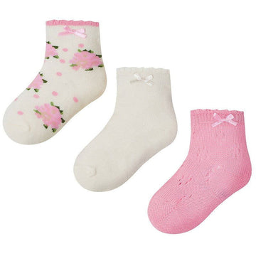 Mayoral 10957-68 Komplet 3 pary skarpetek  kolor Orchidea -  - #tag1# - #tag2# - #tag3# - #tag4#